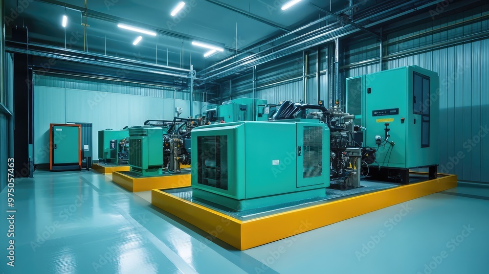 Generator Room with Power Backup. AI generated illustration Generator Room with Power Backup. AI generated illustration