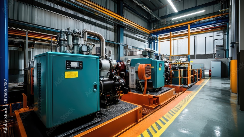 Generator Room with Power Backup. AI generated illustration Generator Room with Power Backup. AI generated illustration