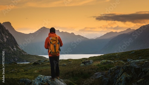 person in the mountains