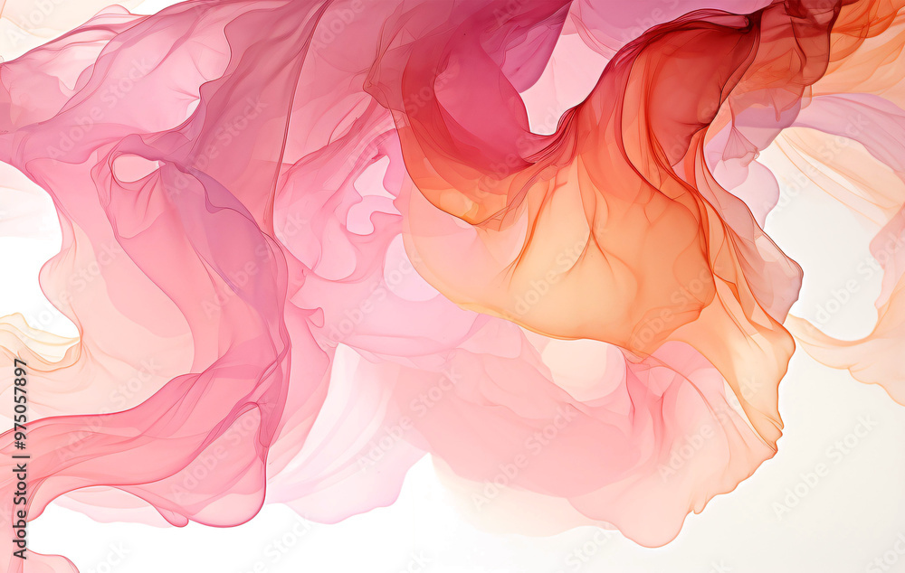 Flowing abstract shapes in vibrant shades of red and pink create a dynamic and ethereal design on a transparent background Flowing abstract shapes in vibrant shades of red and pink create a dynamic and ethereal design on a transparent background