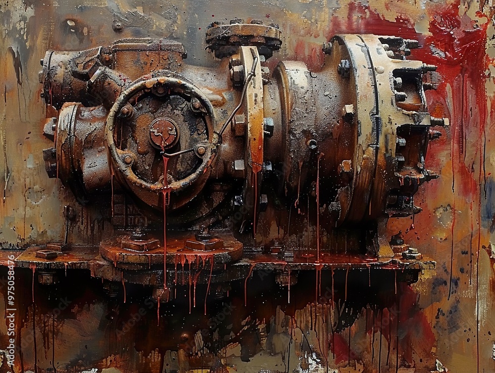 Rusty Industrial Machinery: A Textured Abstract Rusty Industrial Machinery: A Textured Abstract