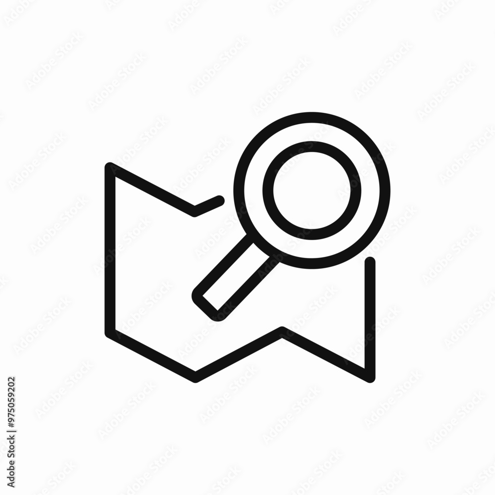 map search lens icon sign vector map search lens icon sign vector