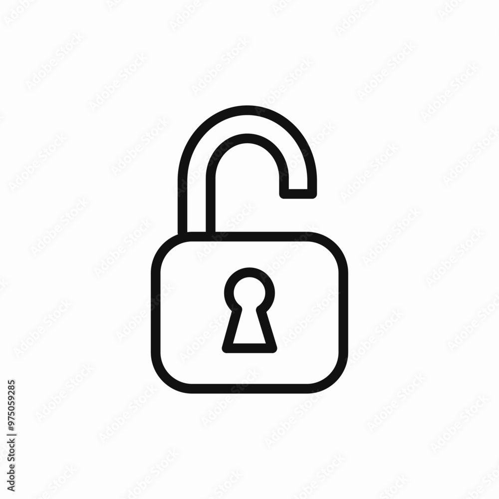 unlock protection icon sign vector unlock protection icon sign vector