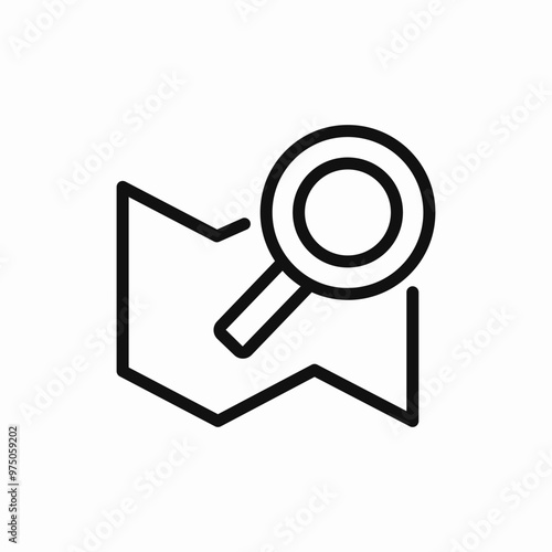 map search lens icon sign vector