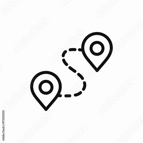 navigation path pin icon sign vector