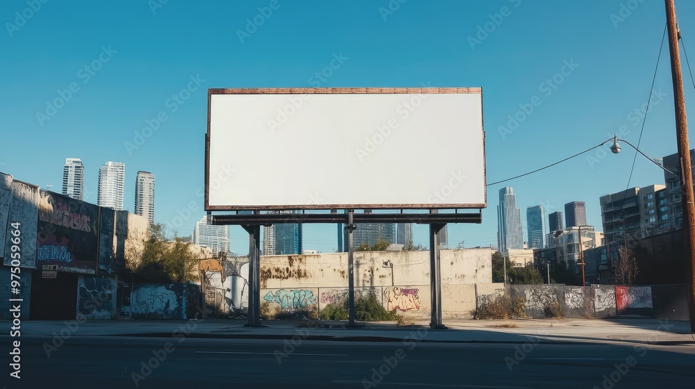 Obraz premium Urban Billboard Awaiting Content. AI generated illustration.