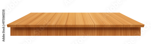 vector wooden table top on white background.cartoon wooden table, 3d. Element for your design, advertising.vector illustration.