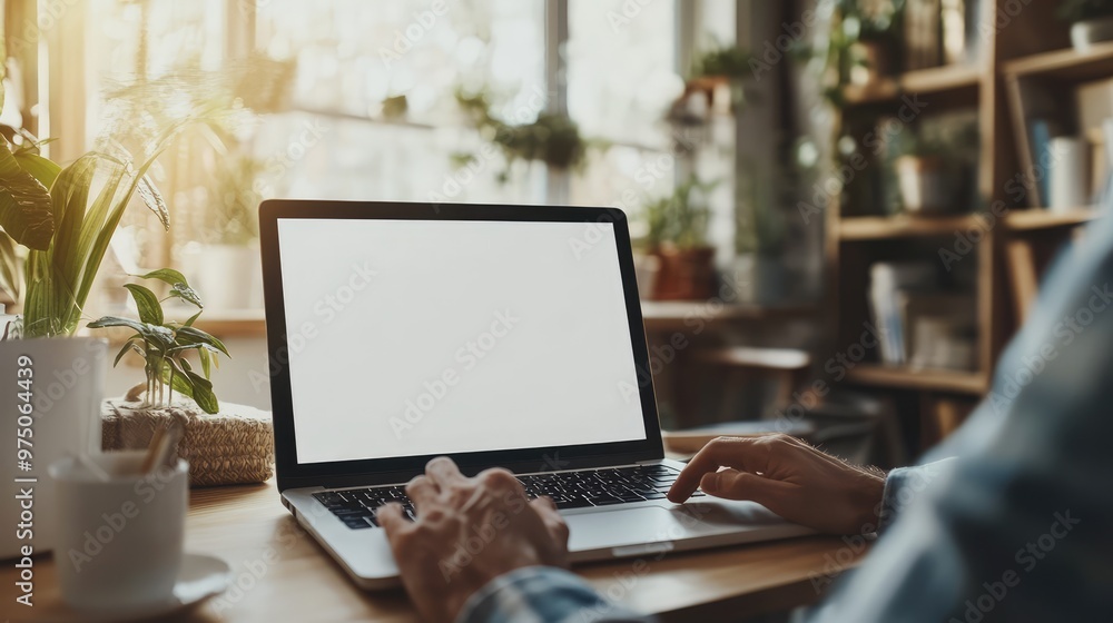 Men Working at Home with Laptops. AI generated illustration. Men Working at Home with Laptops. AI generated illustration.