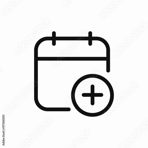 calendar add event plus icon sign vector
