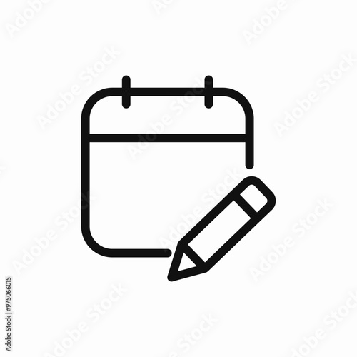calendar pen edit icon sign vector