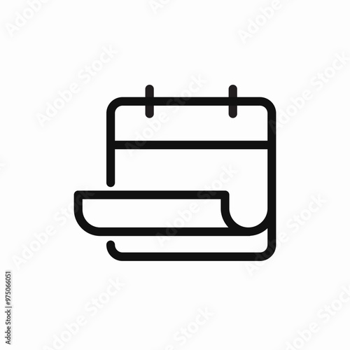 calendar page flipping icon sign vector