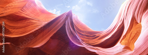 abstract sandstone walls on famous antelope canyon near page in Arizona USA