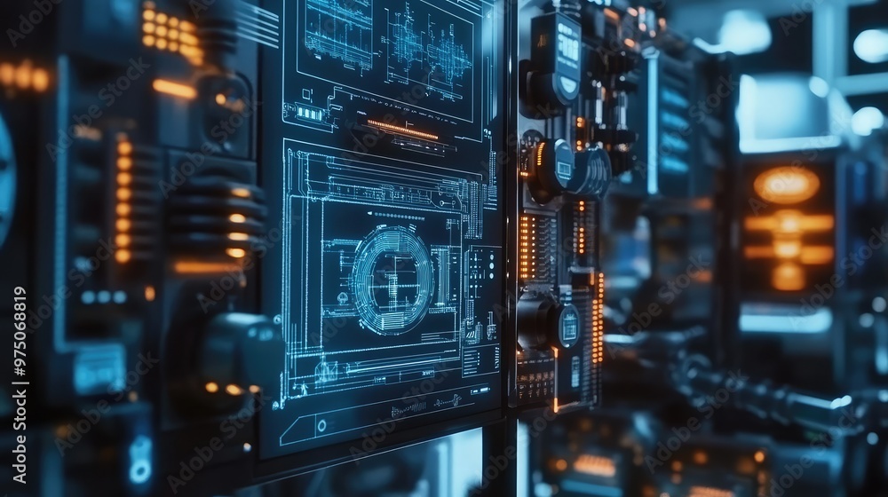 Industrial Technology and Factory Automation. AI generated illustration Industrial Technology and Factory Automation. AI generated illustration