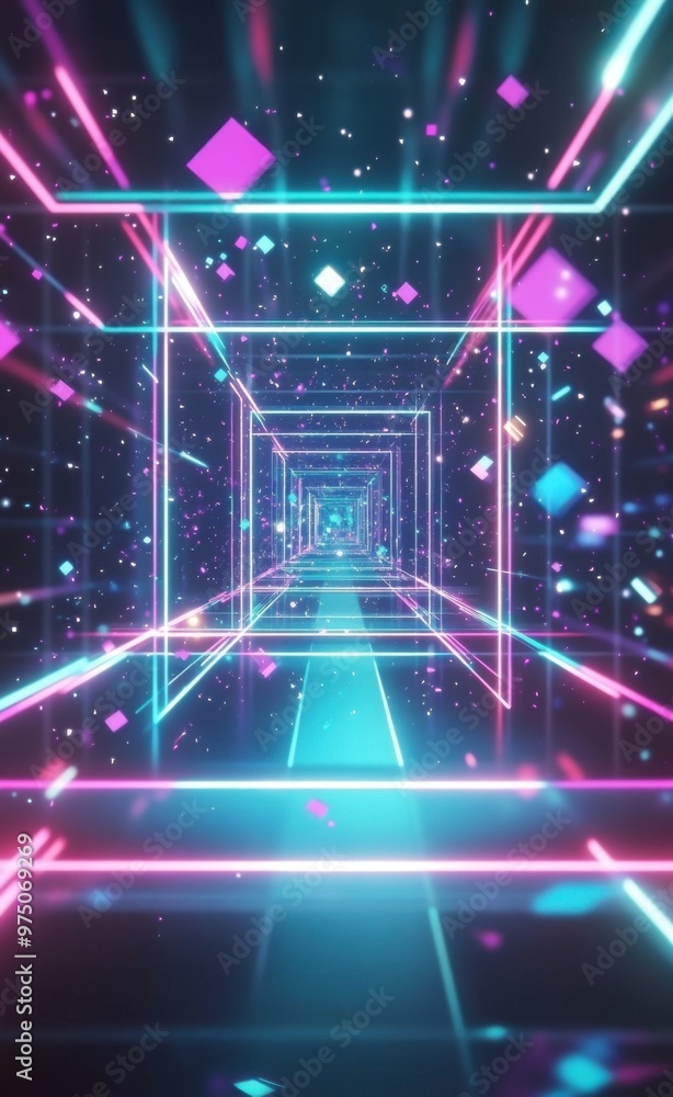 Vibrant abstract background with neon lights and colorful energy beams creating a futuristic and dynamic digital atmosphere Vibrant abstract background with neon lights and colorful energy beams creating a futuristic and dynamic digital atmosphere