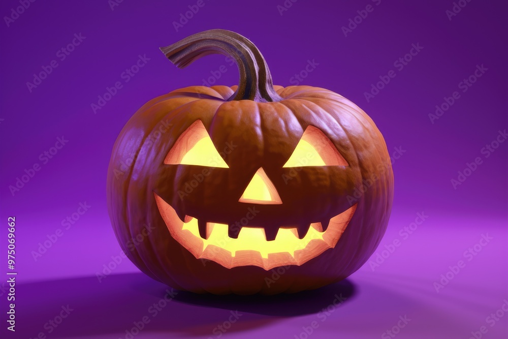 A carved pumpkin with a lit face, a classic Halloween decoration. A carved pumpkin with a lit face, a classic Halloween decoration.