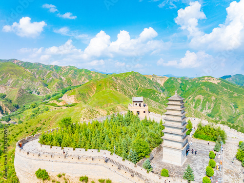 Sunny summer day at Yanmen Pass, Dai County, Xinzhou City, Sichuan Province photo