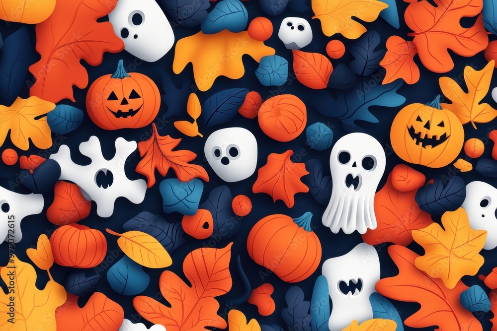 Spooky Halloween Seamless Pattern for Fun and Dynamic Backgrounds Spooky Halloween Seamless Pattern for Fun and Dynamic Backgrounds