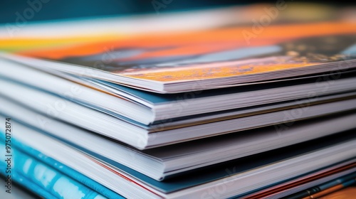 Printed Brochures with Saddle Stitching. AI generated illustration