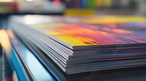 Printed Brochures with Saddle Stitching. AI generated illustration photo