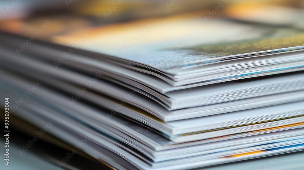 Printed Brochures with Saddle Stitching. AI generated illustration Printed Brochures with Saddle Stitching. AI generated illustration