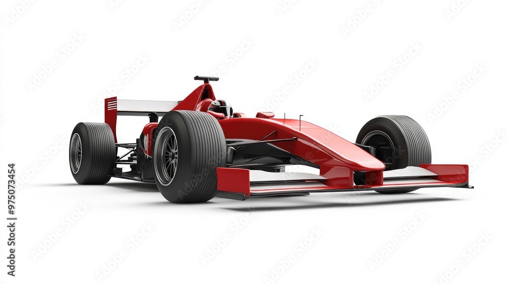 Race Car and Driver Angled View. AI generated illustration Race Car and Driver Angled View. AI generated illustration