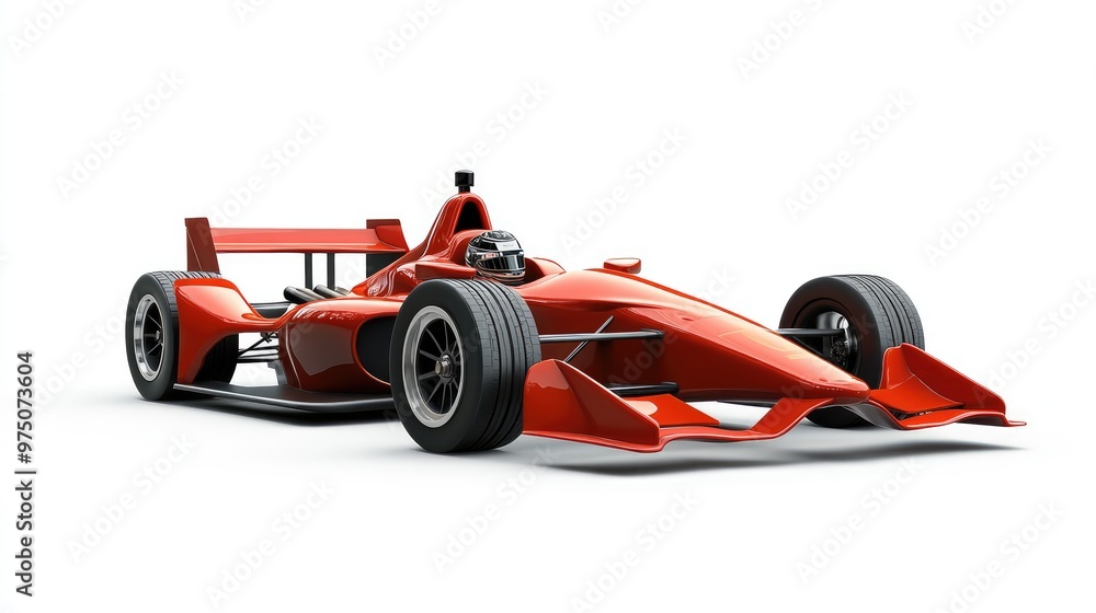 Race Car and Driver Angled View. AI generated illustration Race Car and Driver Angled View. AI generated illustration