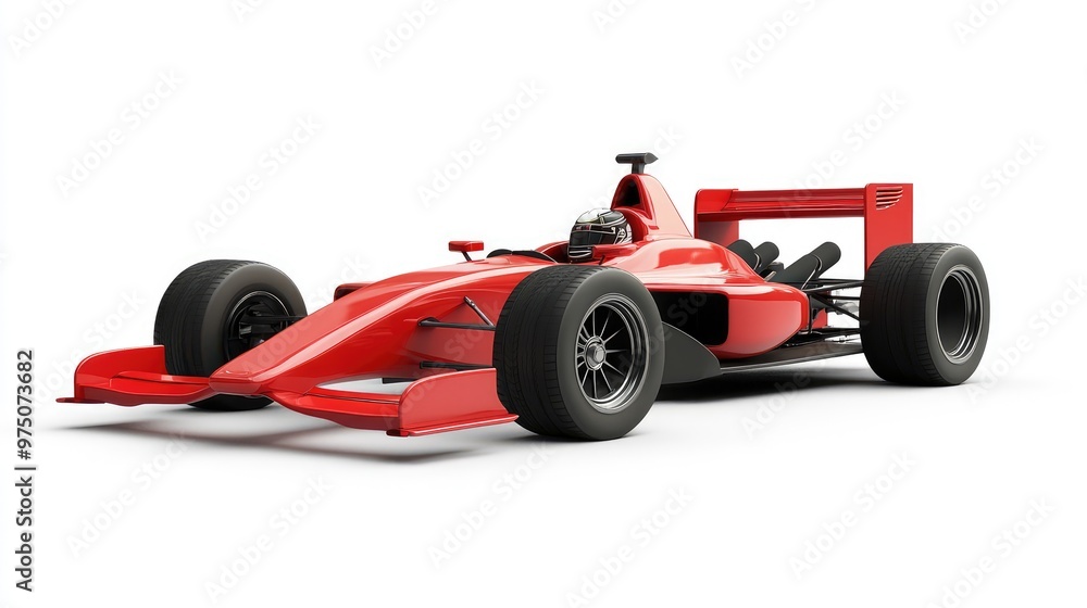 Race Car and Driver Angled View. AI generated illustration Race Car and Driver Angled View. AI generated illustration
