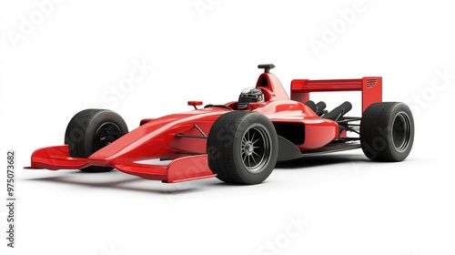 Race Car and Driver Angled View. AI generated illustration photo