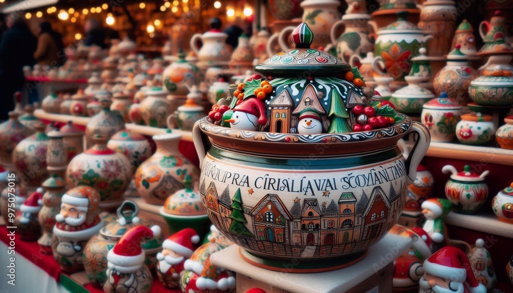Töpferware mit Weihnachtsmotiv Töpferware mit Weihnachtsmotiv