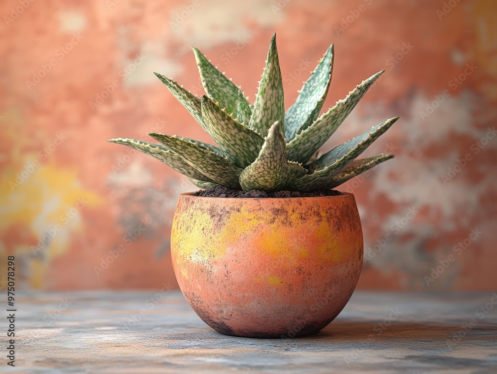 A vibrant succulent plant placed in a rustic orange pot set against a sandy textured background, offering a perfect blend of nature and art, ideal for décor and inspiration. A vibrant succulent plant placed in a rustic orange pot set against a sandy textured background, offering a perfect blend of nature and art, ideal for décor and inspiration.