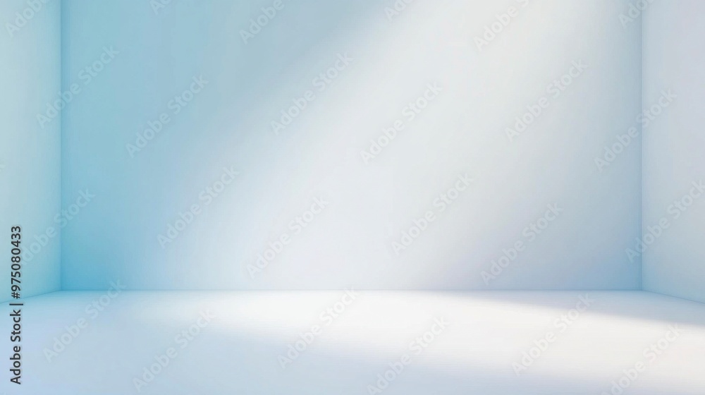 Minimalist Blue Room with Soft Light Minimalist Blue Room with Soft Light