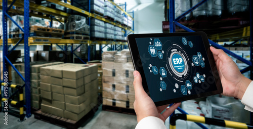 Fotografie ERP enterprise resource planning software for modish business to plan the market