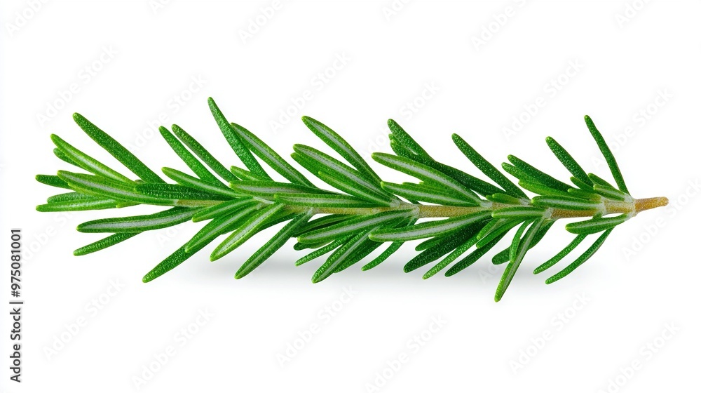 Fototapeta premium Sprig of Rosemary on White Background.With Clipping Path to Top