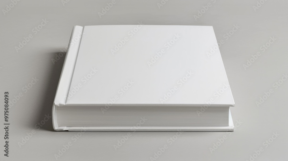 front view of Blank book cover white . front view of Blank book cover white .