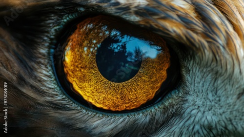 Macro view of an eagles eye created with Generative AI photo