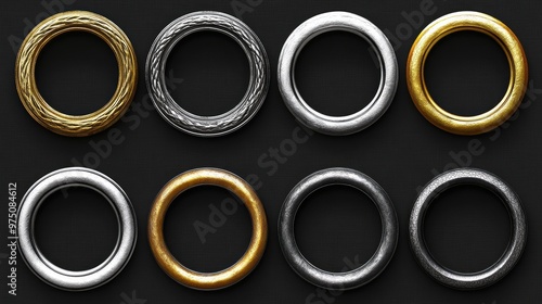 Round UI Game Frames. AI generated illustration.