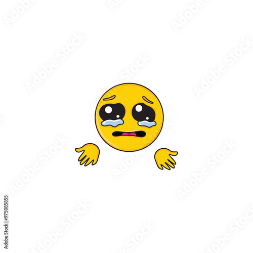 crying desperate emoji isolated vector