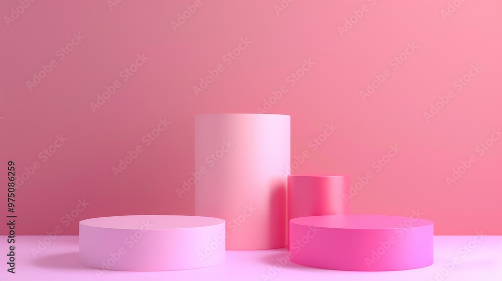 Empty podium on pastel background for product display. Minimal 3D rendering. Empty podium on pastel background for product display. Minimal 3D rendering.