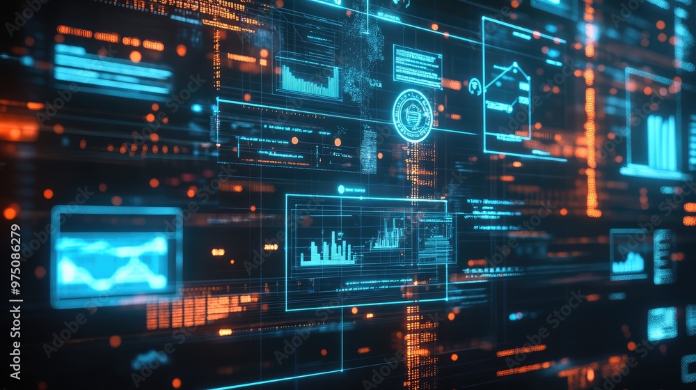 Compliance rules and regulations on virtual screen. AI generated illustration. Compliance rules and regulations on virtual screen. AI generated illustration.