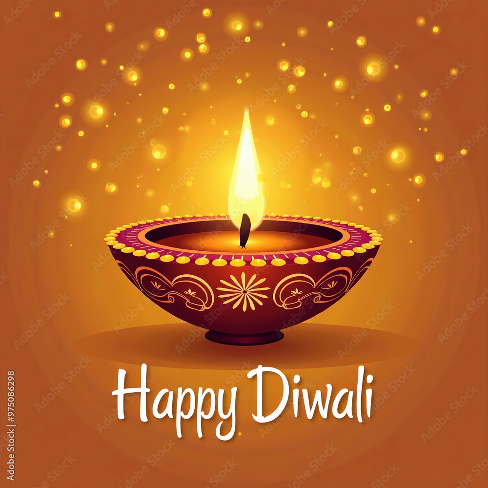 Obraz premium simple poster wishing happy Diwali.