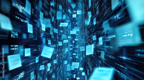 Digital transformation in tax e-invoice software, showing online accounting technology, automated finance management, and secure electronic billing system design. AI generated illustration