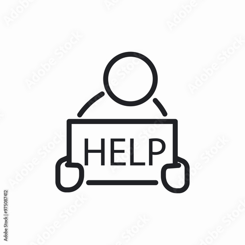 beggar panhandler help icon sign vector