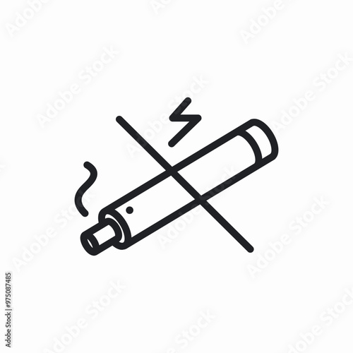 electronic cigarettes prohibited icon sign vector
