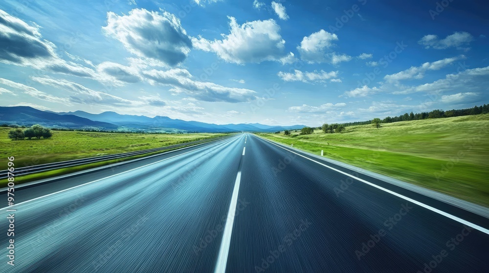 Driving POV Highway. AI generated illustration Driving POV Highway. AI generated illustration