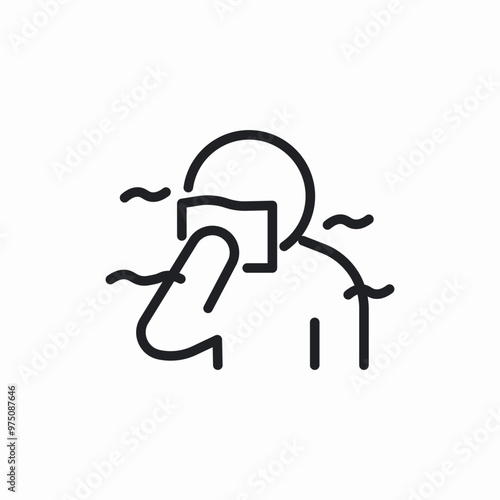 person illnes nose blowing disease cold icon sign vector