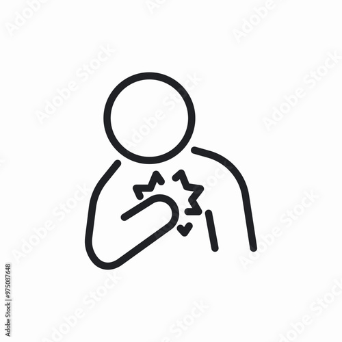 person heart sank icon sign vector