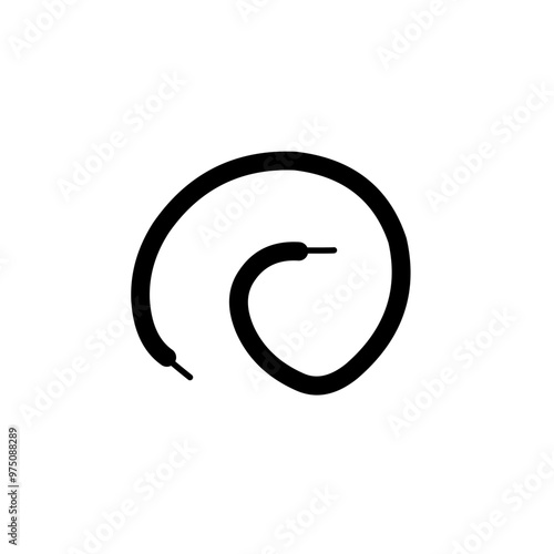 black shoelace vector