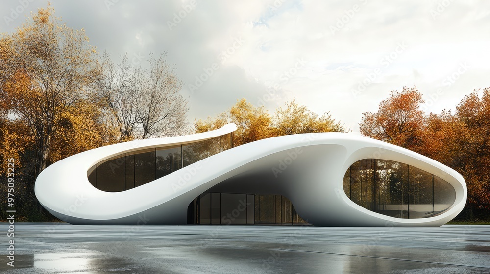 Parametric Curve Roof Design. AI generated illustration Parametric Curve Roof Design. AI generated illustration