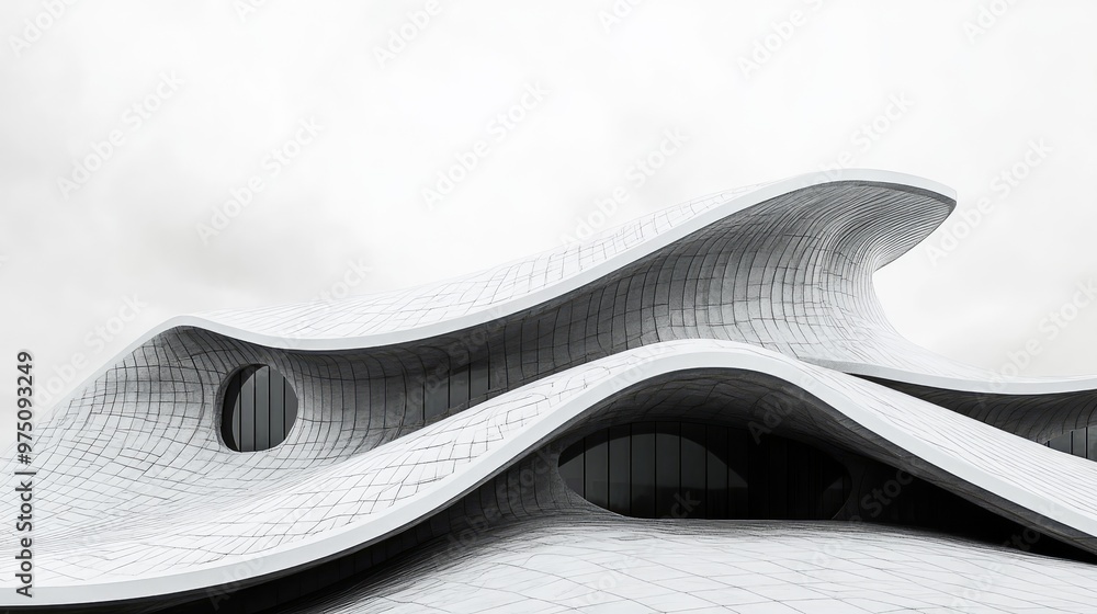 Parametric Curve Roof Design. AI generated illustration Parametric Curve Roof Design. AI generated illustration