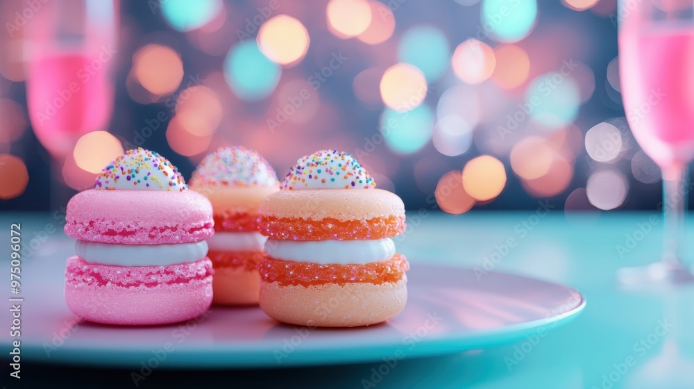 Futuristic Dessert Lounge with Holographic Menus and Bioluminescent Sweets - Copy Space Available Futuristic Dessert Lounge with Holographic Menus and Bioluminescent Sweets - Copy Space Available